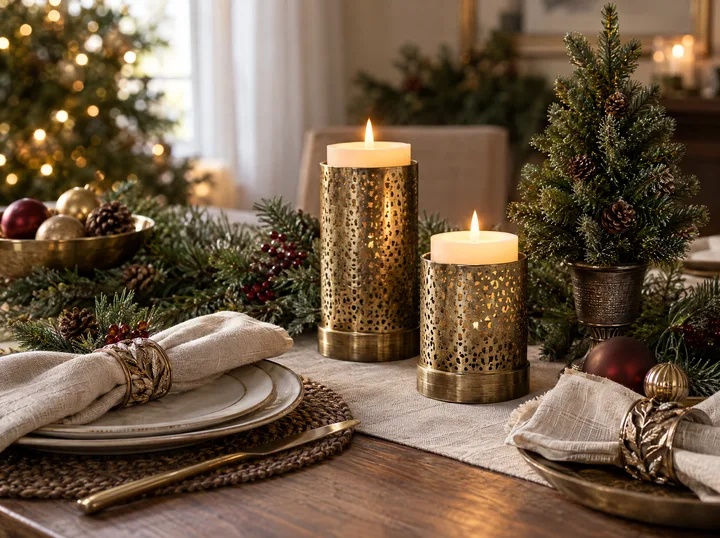 Crocheted Christmas table décor