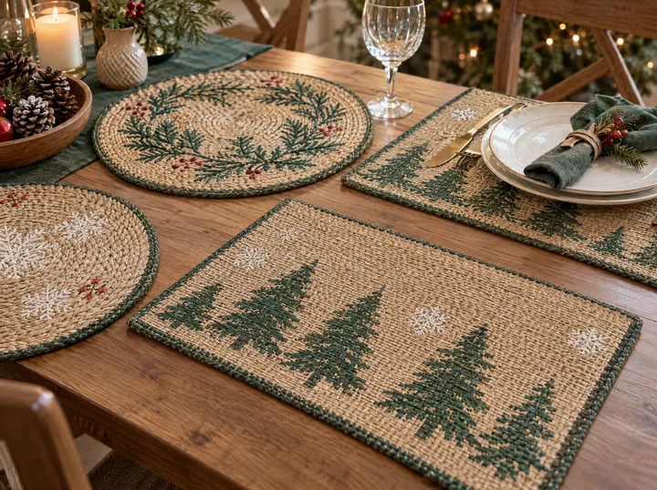 Crocheted Christmas placemats
