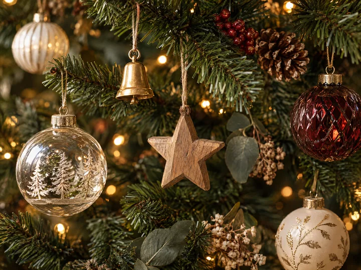 Crocheted tree decorations